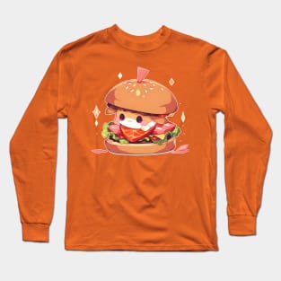 Super Kawaii Chibi Burger Kun - Cute Food Art Long Sleeve T-Shirt